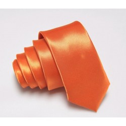 Jednobarevná SLIM kravata - oranžová