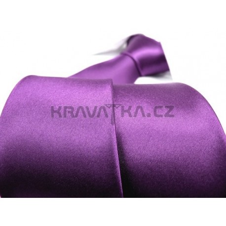 Jednobarevná SLIM kravata (fialová)