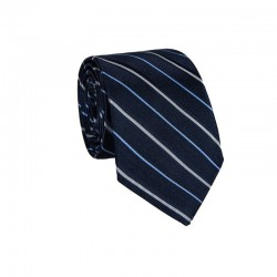 Hodvábna kravata MARROM - modrá s prúžkami II
